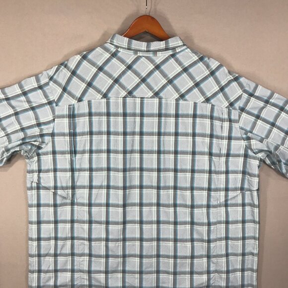 Columbia Shirt Men's 3XT Blue Plaid Omni-Shade PFG Button Down Roll Tab Sleeve - Picture 13 of 16